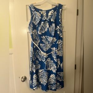Dress Barn Blue Tropical Dress 18W